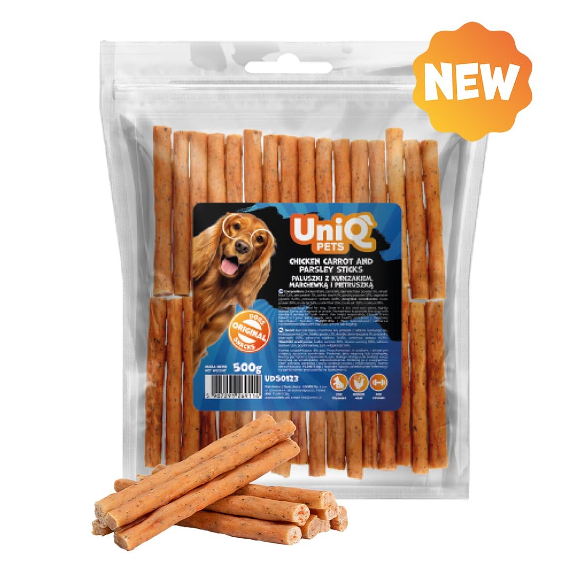 5792 2 Uniq 500gr Λιχο?διά για Σκύλους Στικς με Κοτόπουλο, Καρότο και Μαϊντανό - Image 2