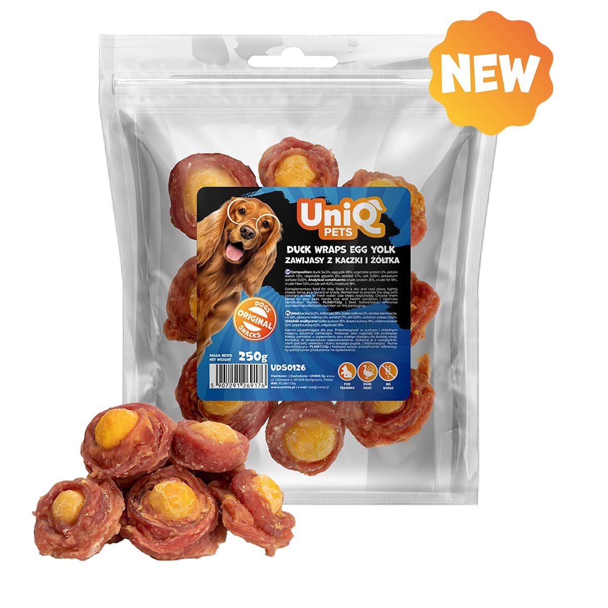 5795 2 Uniq 250gr Λιχουδιά για Σκύλους Κρόκος Αυγού Τυλιγμένος με Πάπια - Image 2