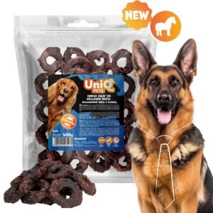 Uniq 500gr Λιχουδιά για Σκύλους με Κρέας Αλόγου σε Δαχτύλιους Κολλαγόνου 5cm
