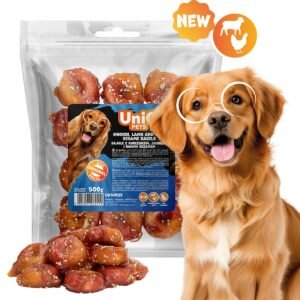 Uniq 500gr Λιχουδιά για Σκύλους Bagels με Κοτόπουλο, Αρνί και Άσπρο Σουσάμι 4εκ