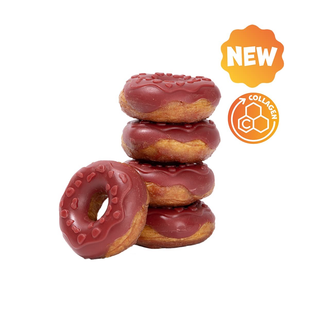 5804 2 Uniq 50gr Λιχουδιά για Σκύλους Donut Κολλαγόνου με Πάπια και Φράουλα 7εκ. 10τμχ - Image 2