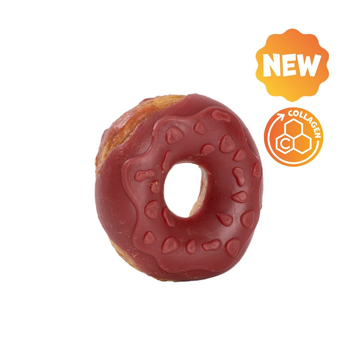 5804 3 Uniq 50gr Λιχουδιά για Σκύλους Donut Κολλαγόνου με Πάπια και Φράουλα 7εκ. 10τμχ - Image 3