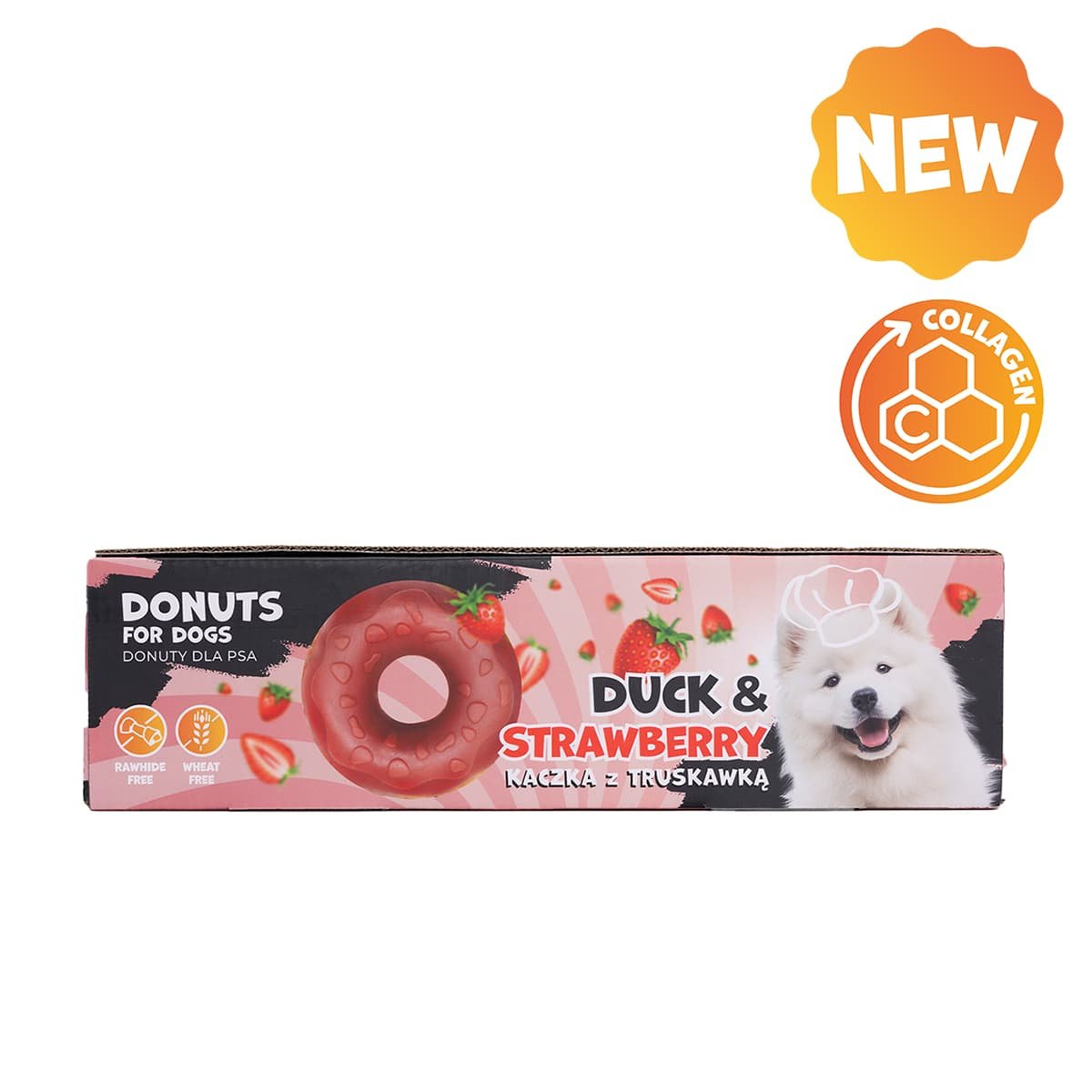 5804 5 Uniq 50gr Λιχουδιά για Σκύλους Donut Κολλαγόνου με Πάπια και Φράουλα 7εκ. 10τμχ - Image 5