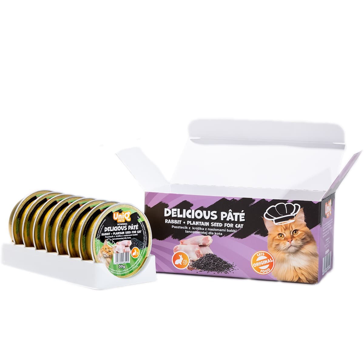 5808-1 Uniq Delicious Pate 30gr για Γάτες με Κουνέλι και Σπόρους Πλάτανου σε Τασάκι 8τμχ