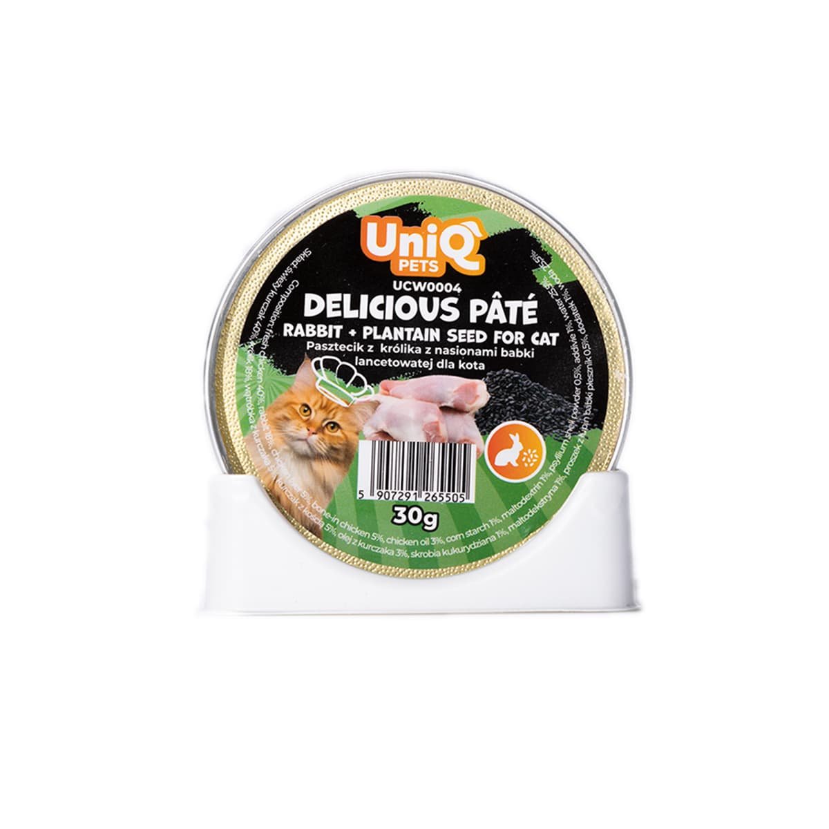 5808 2 Uniq Delicious Pate 30gr για Γάτες με Κουνέλι και Σπόρους Πλάτανου σε Τασάκι 8τμχ - Image 2