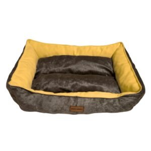 Robert Shop Collection Σετ Κρεβατιών Κατοικιδίων Ορθογώνιο Καφέ-Κίτρινο 2τμχ