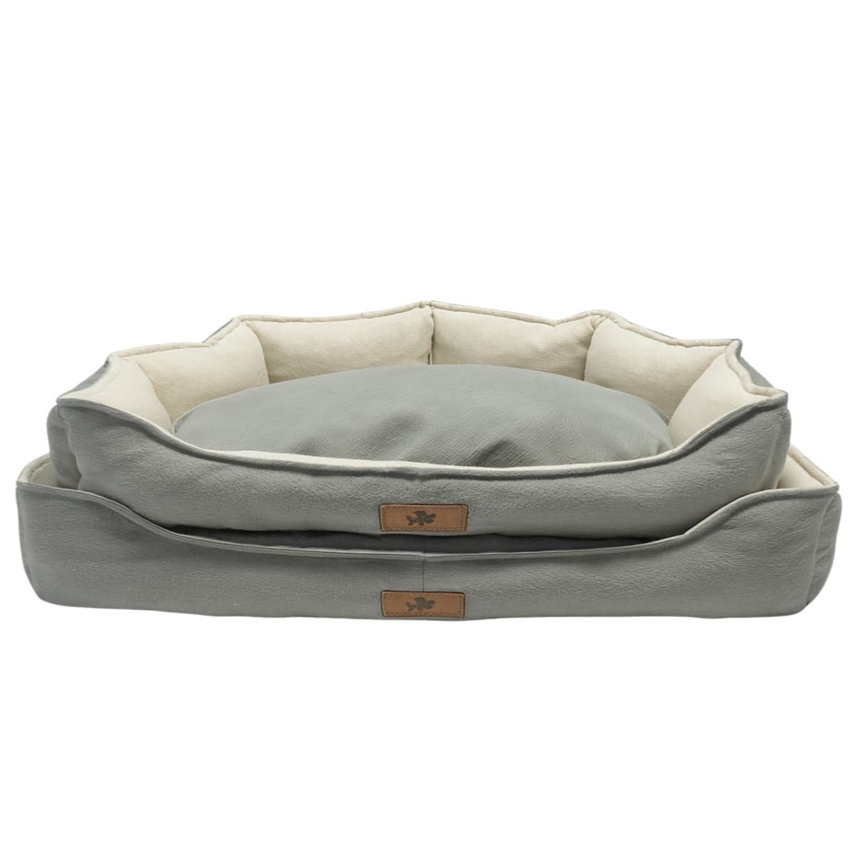 5959-1 Robert Shop Collection Σετ Κρεβατιών Κατοικιδίων Αζαλέα Γκρι-Κρεμ 2τμχ