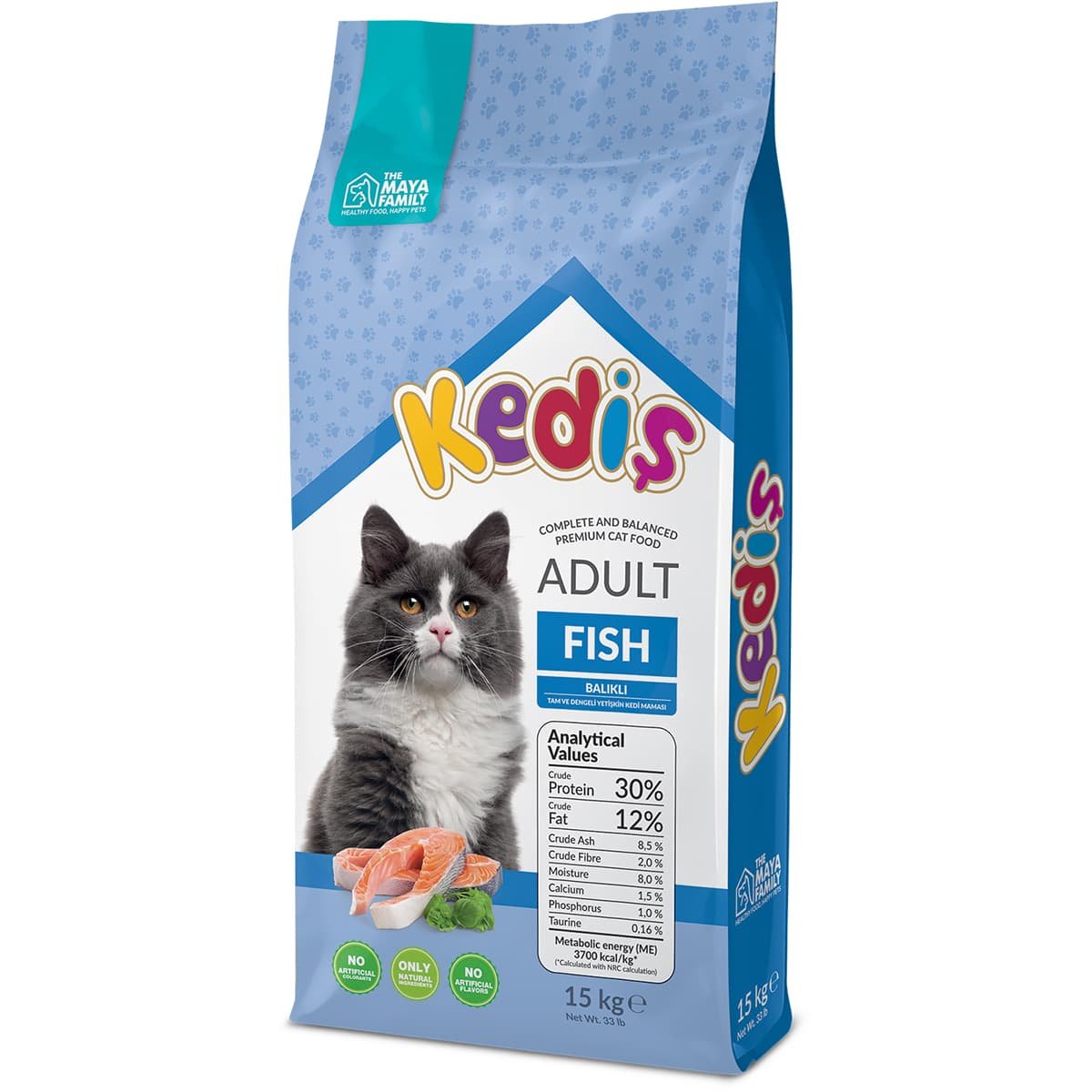 6 Kedis 15kg AdultCat Fish Maya Family Kedis 15kg ξηρά τροφή για ενήλικες γάτες με ψάρι PHK150005 - Image 3