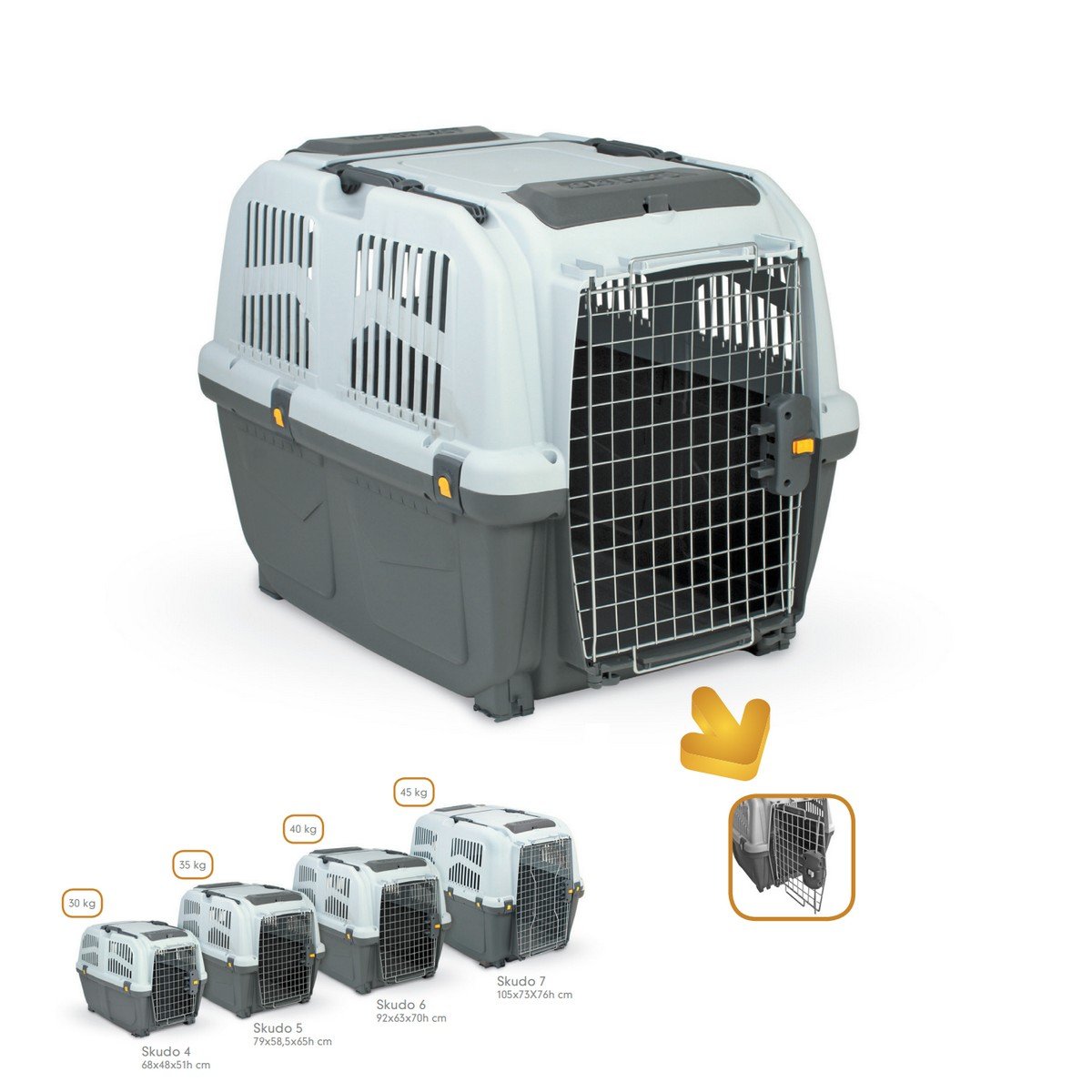 6109 1 Uniq Pets Κλουβί Μεταφοράς Skudo Fly 7 Iata Γκρι - Image 2