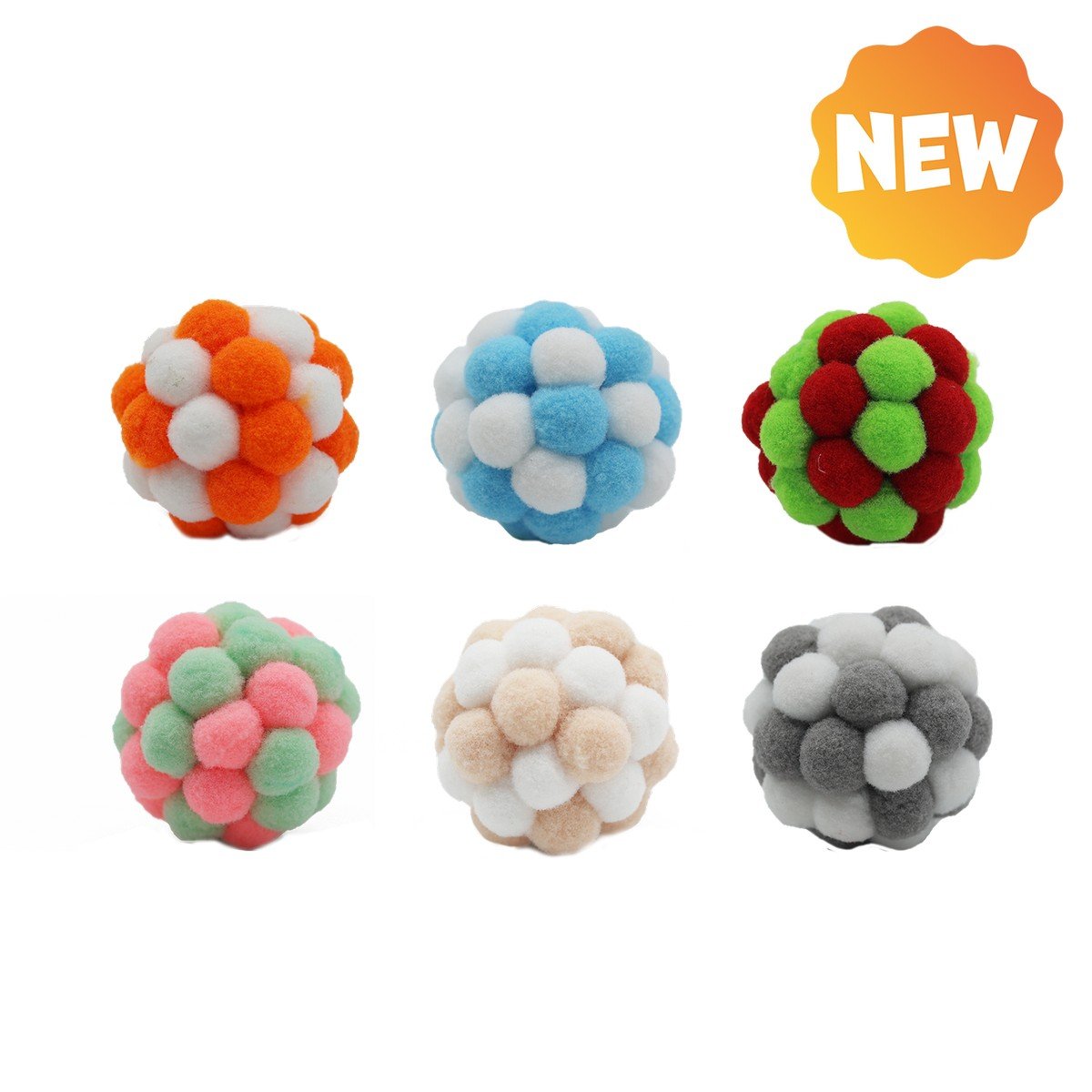 6119-1 Uniq Pet Παιχνίδι Γάτας Puffies Εύκαμπτη Λούτρινη Μπάλα με Κουδούνι