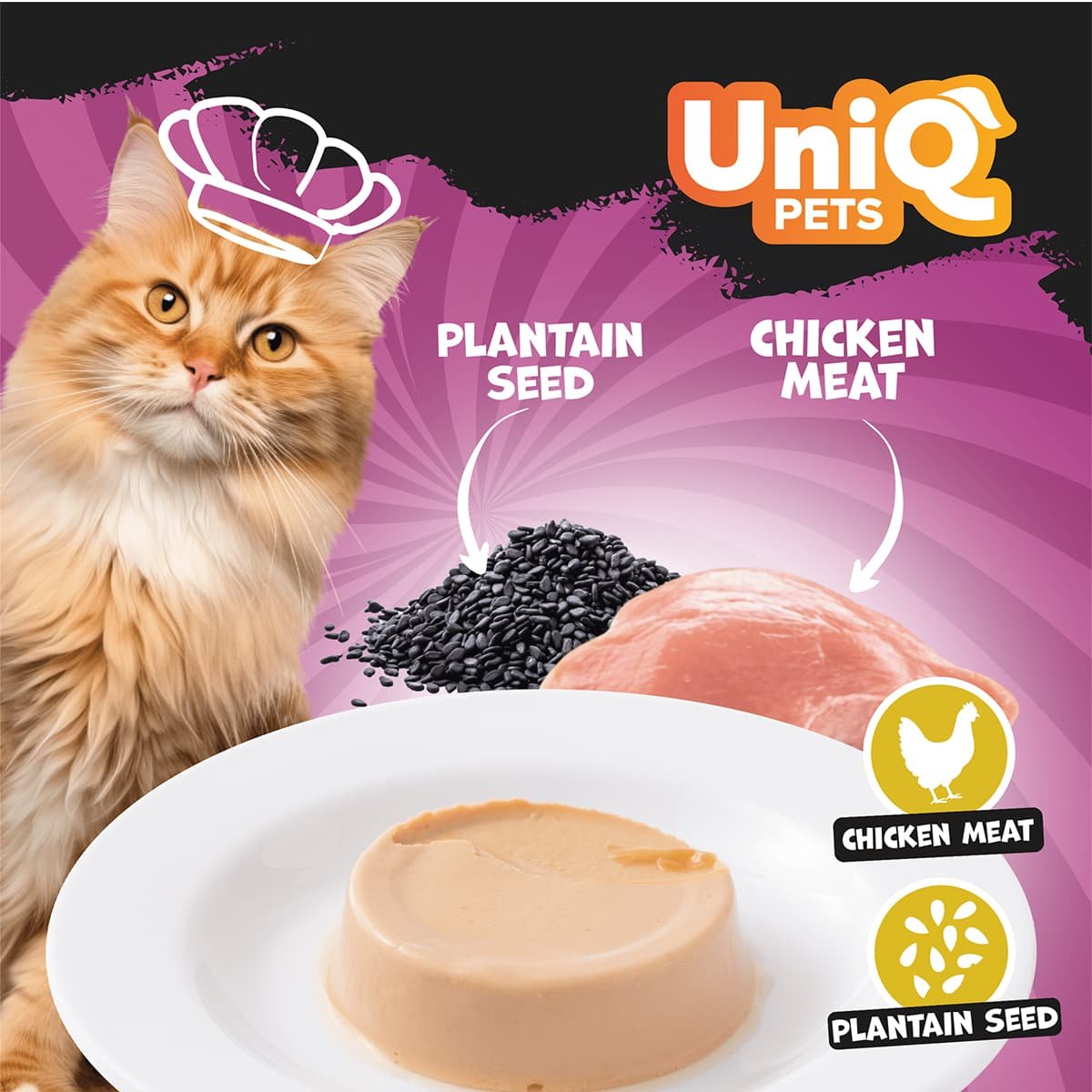 6147 5 Uniq Delicious Pate 30gr για Γάτες με Κοτόπουλο και Ψύλλιο σε Τασάκι 8τμχ - Image 5