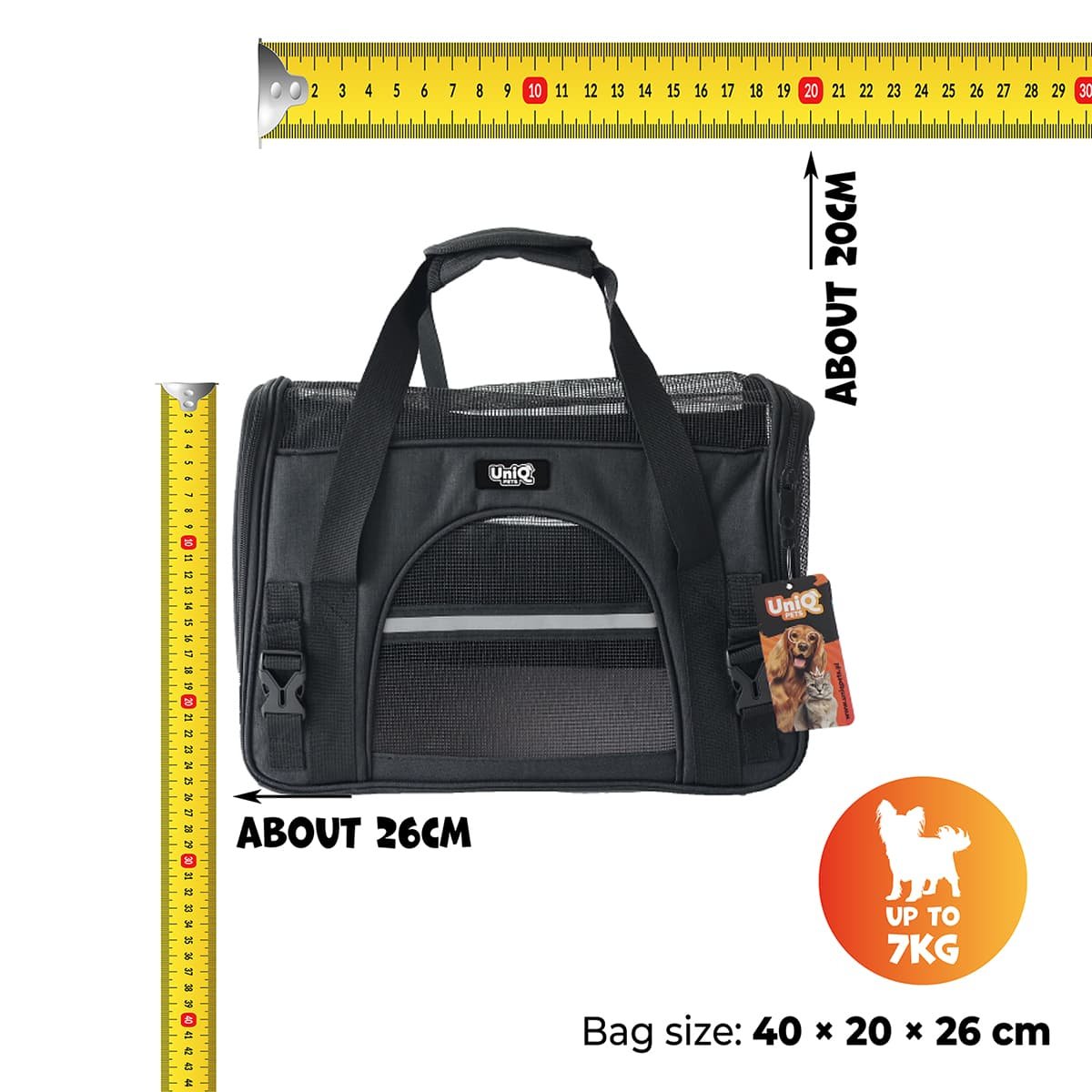 6191 2 Uniq Τσάντα Μεταφοράς FURTOTE PAWVOYAGER με Χερούλι Ώμου Μαύρο - Image 2