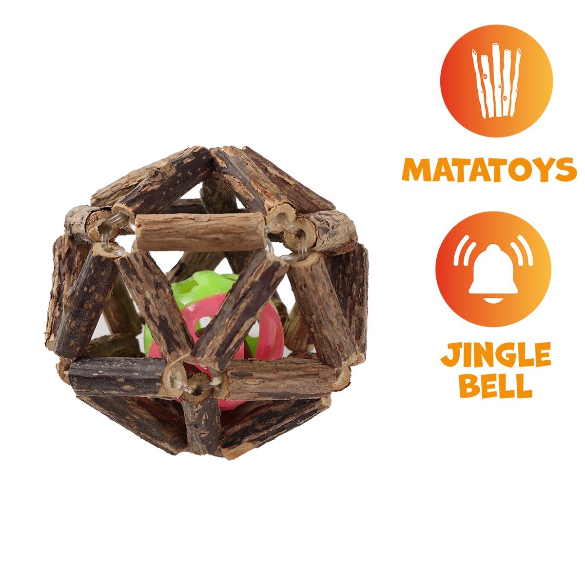 6226 7 Uniq Παιχνίδι Γάτας Matatoys Matatabi Γεωμετρικό με Μπαλάκι και Κουδουνάκι 7cm - Image 2