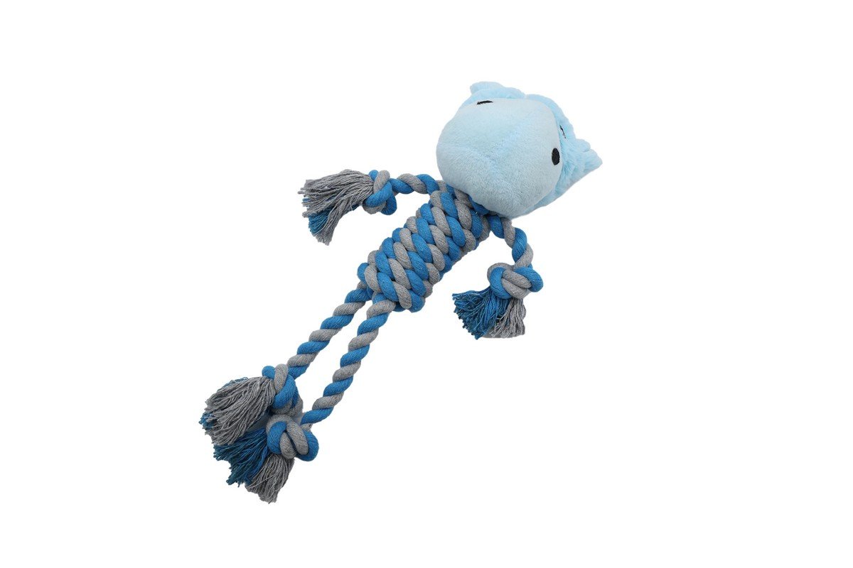 6262 3 Uniq Ropy Παιχνίδι Σκύλου Ιπποπόταμος με Σχοινιά και Ήχο 28x12cm - Image 2