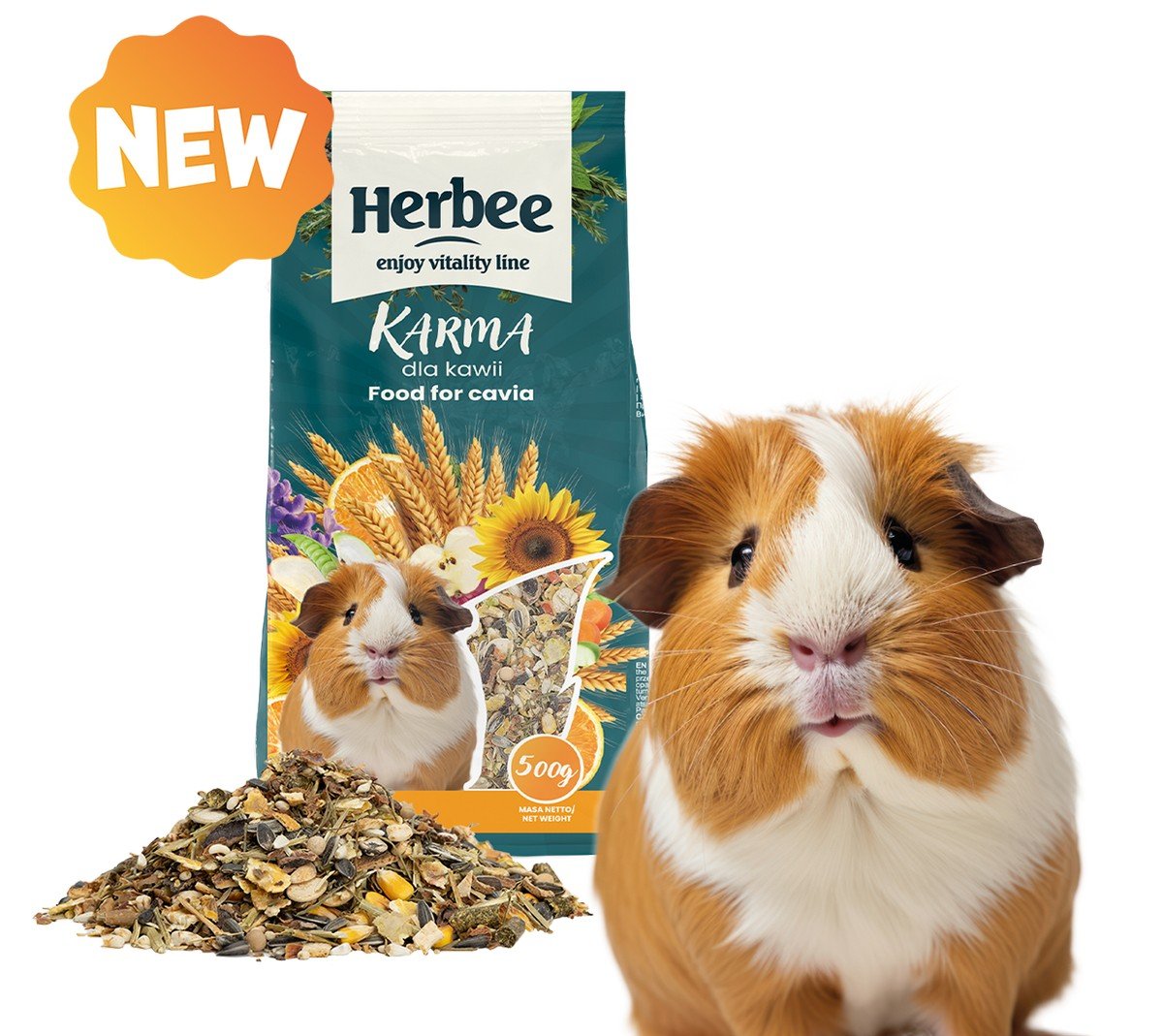 6295-4 Herbee Rodensroot 500gr Πλήρης Τροφή για Ινδικά Χοιρίδια Cavia/Guinea Pig