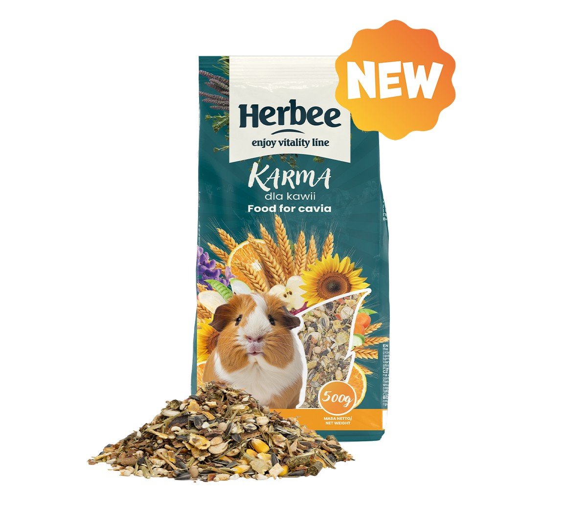 6295 5 Herbee Rodensroot 500gr Πλήρης Τροφή για Ινδικά Χοιρίδια Cavia/Guinea Pig - Image 5