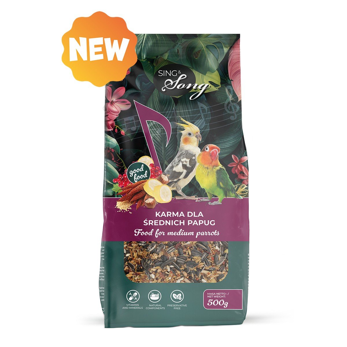 6299 3 Sing & Song Wildwings 500gr Πλήρης Τροφή για Μεσαίου Μεγέθους Παπαγάλους - Image 5