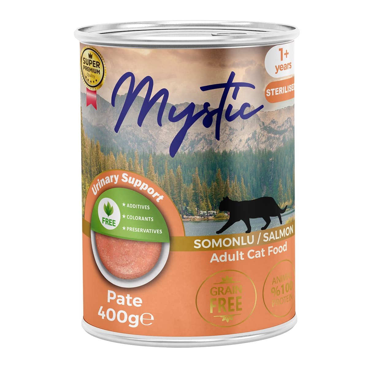 6301-1 Mystic Super Premium Κονσέρβα 400gr Urinary Support Grain Free για Στειρωμένες Γάτες με Σολομό