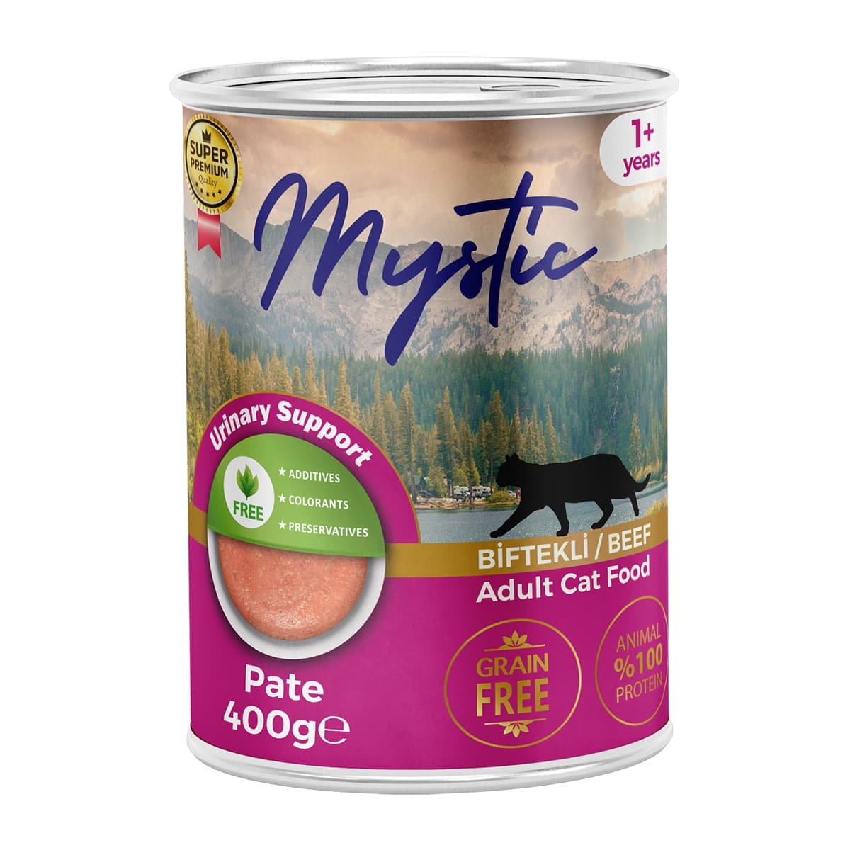 6305-1 Mystic Super Premium Κονσέρβα 400gr Urinary Support Grain Free για Ενήλικες Γάτες με Μοσχάρι