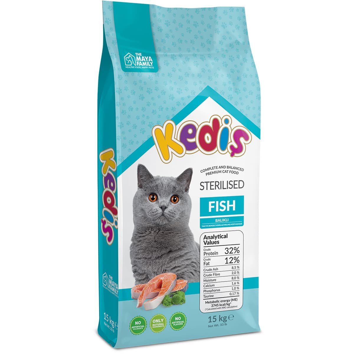 8 Kedis 15kg SterilisedCat Fish Maya Family Kedis 15kg ξηρά τροφή για στειρωμένες γάτες με ψάρι PHK150007 - Image 2