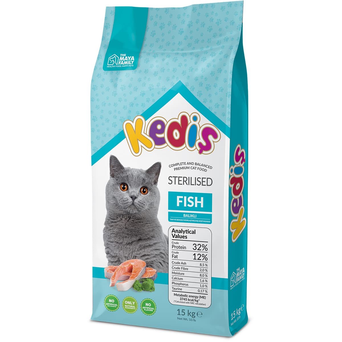 9 Kedis 15kg SterilisedCat Fish Maya Family Kedis 15kg ξηρά τροφή για στειρωμένες γάτες με ψάρι PHK150007 - Image 3