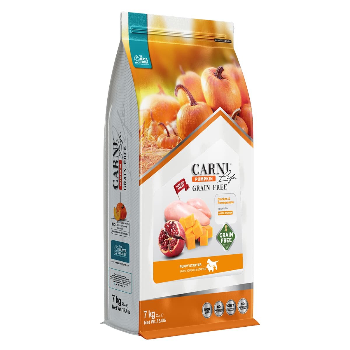 92 Maya Family Carni Life Pumpkin Grain Free 7kg Ξηρά Τροφή για Κουτάβια με Κοτόπουλο και Ρόδι