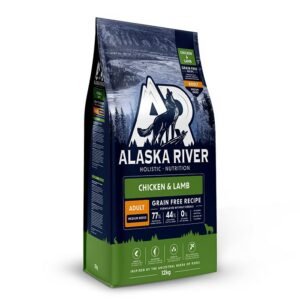 alaska river grain free adult medium chicken & lamb 12kg
