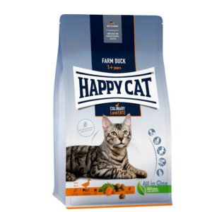 happy cat adult Ξηρά Τροφή για ενήλικες γάτες με εύπεπτη πάπια