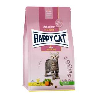 happy cat junior Ξηρά Τροφή με πουλερικά Για νεαρές γάτες απο 4 εως 12 μηνών