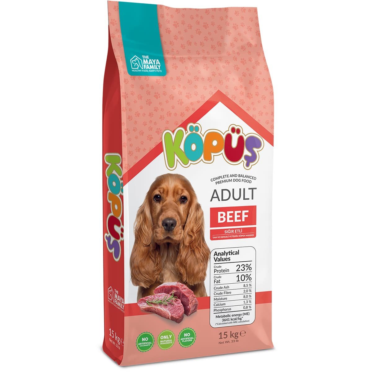 Kopus 15kg AdultDog Beef 1 Maya Family Kopus 15kg ξηρά τροφή για ενήλικους σκύλους με Μοσχάρι PHK150011 - Image 2