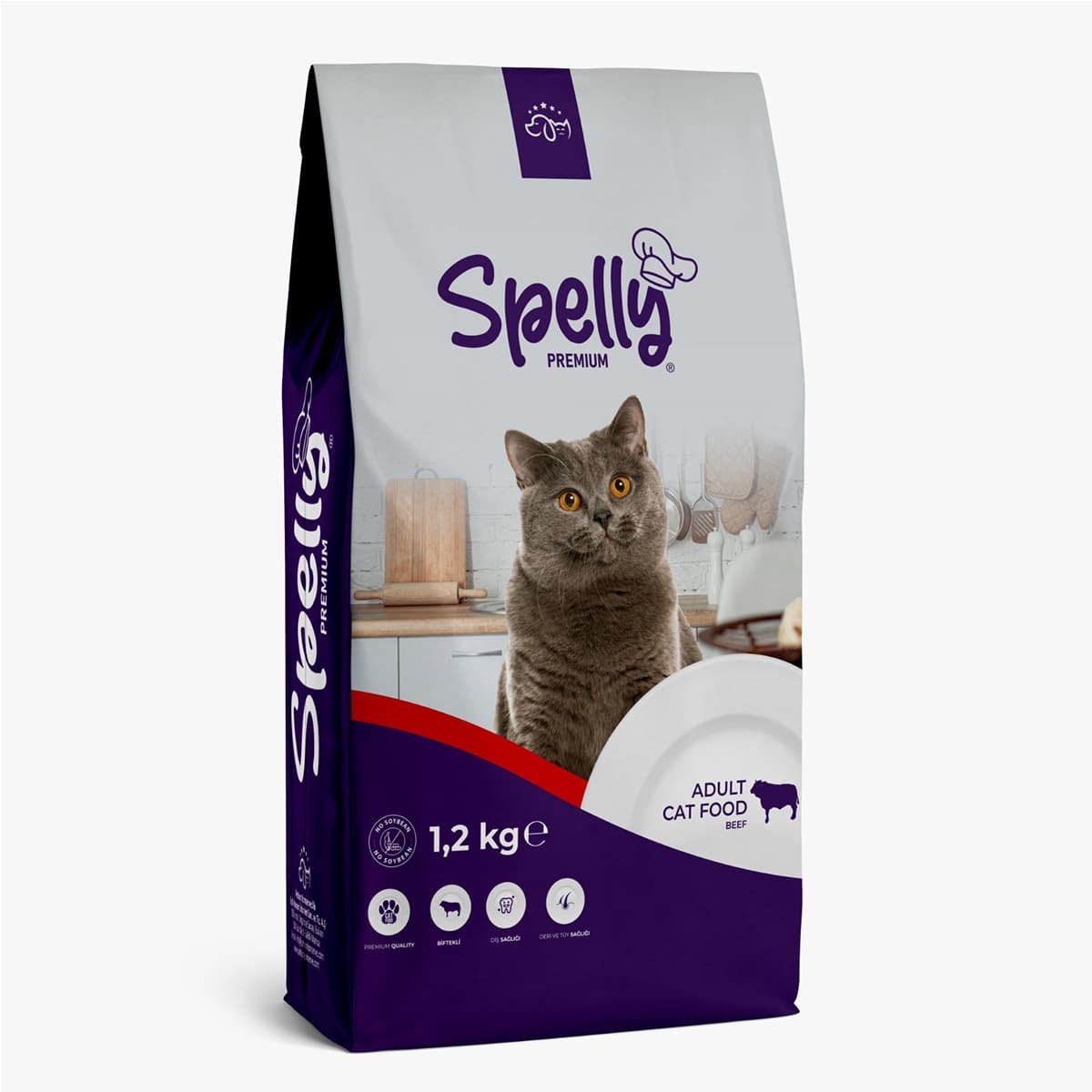 Spelly-Adult-Cat-Beef-1.2kg Spelly Premium Ξηρά Τροφή για Ενήλικες Γάτες με Μοσχάρι 1.2kg