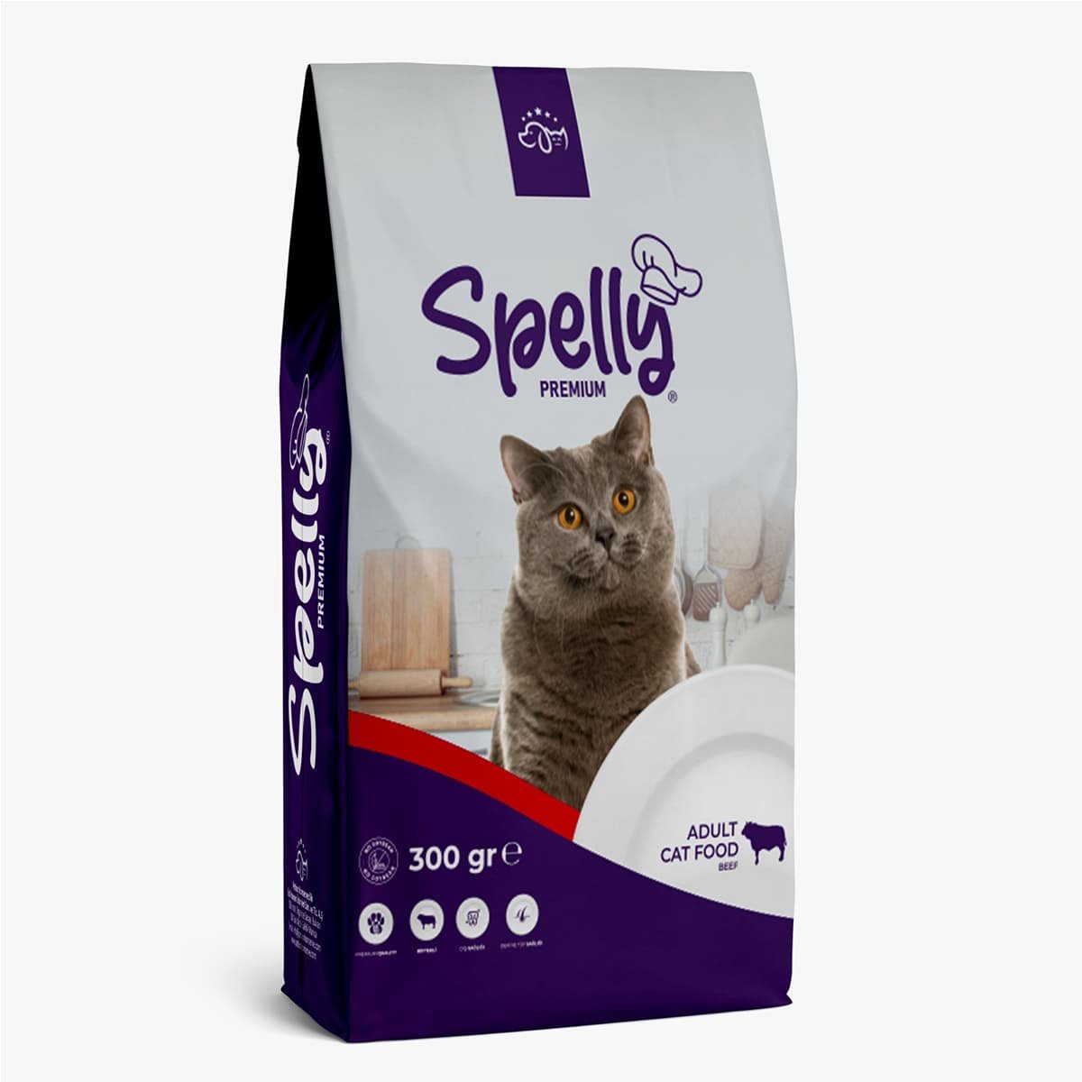 Spelly-Adult-Cat-Beef-300gr Spelly Premium Ξηρά Τροφή για Ενήλικες Γάτες με Μοσχάρι 300gr