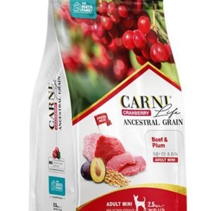 Maya Family Carni Life Cranberry 2.5kg ξηρά τροφή για ενήλικους μικρόσωμους σκύλους με μοσχάρι και δαμάσκηνο
