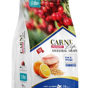 Maya Family Carni Life Cranberry 2.5kg ξηρά τροφή για κουτάβια με ψάρι και πορτοκάλι