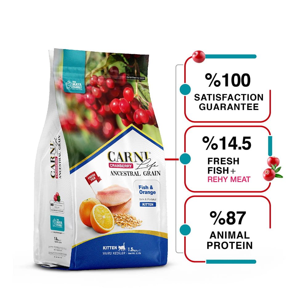 maya family carni life cranberry 2 5kg xira trofi gia mikrosoma koutabia me psari kai portokali pcl025002 1 Maya Family Carni Life Cranberry 2.5kg ξηρά τροφή για μικρόσωμα κουτάβια με ψάρι και πορτοκάλι - Image 2