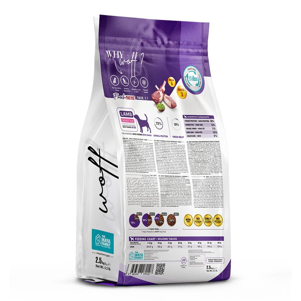 maya family woff 2 5kg xira trofi gia euaisthitous skilous me arni pwf025005 Maya Family Woff 2,5kg ξηρά τροφή για ευαίσθητους σκύλους με αρνί