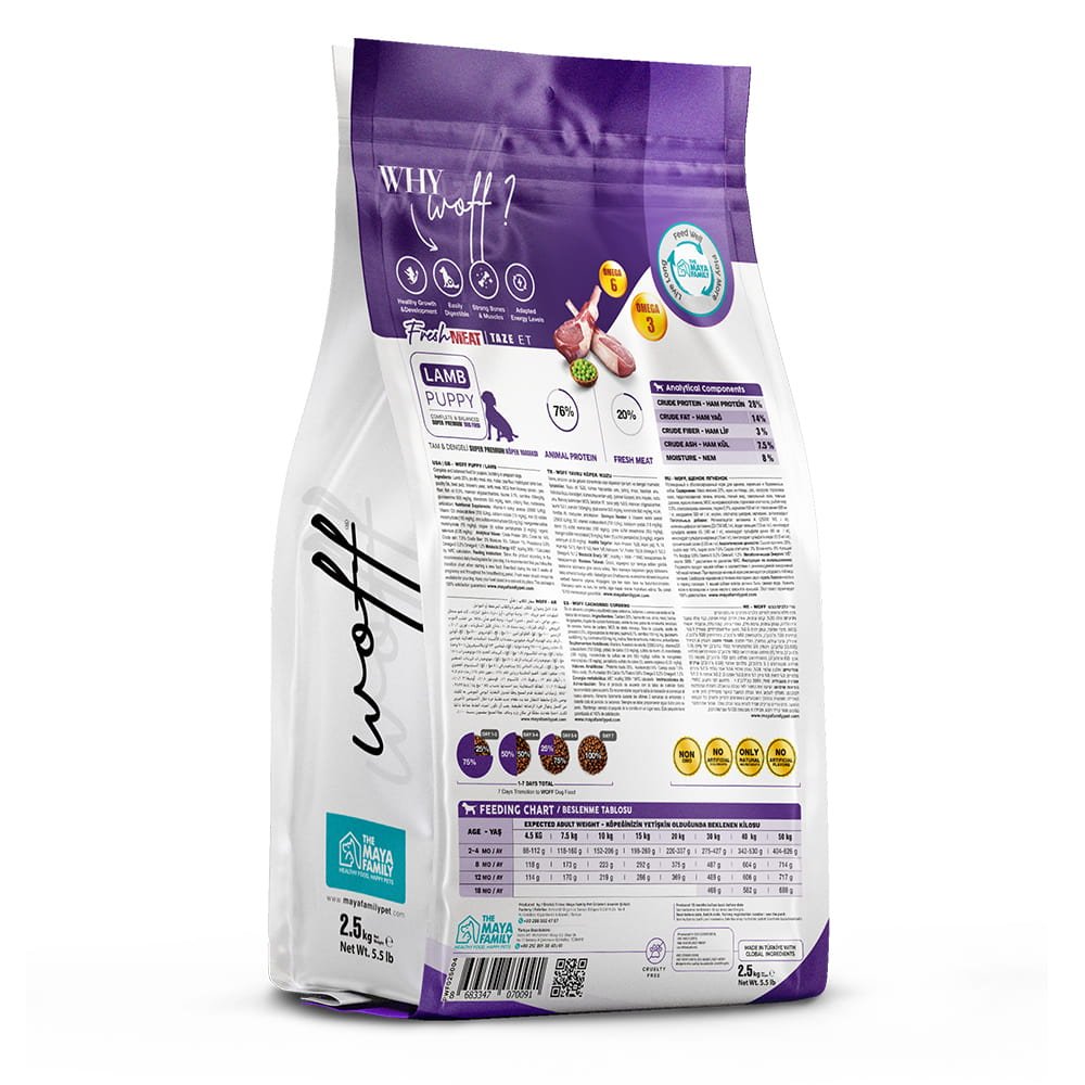 maya family woff 2 5kg xira trofi gia koutabia me arni pwf025004 1 Maya Family Woff 2.5kg ξηρά τροφή για κουτάβια με αρνί - Image 2