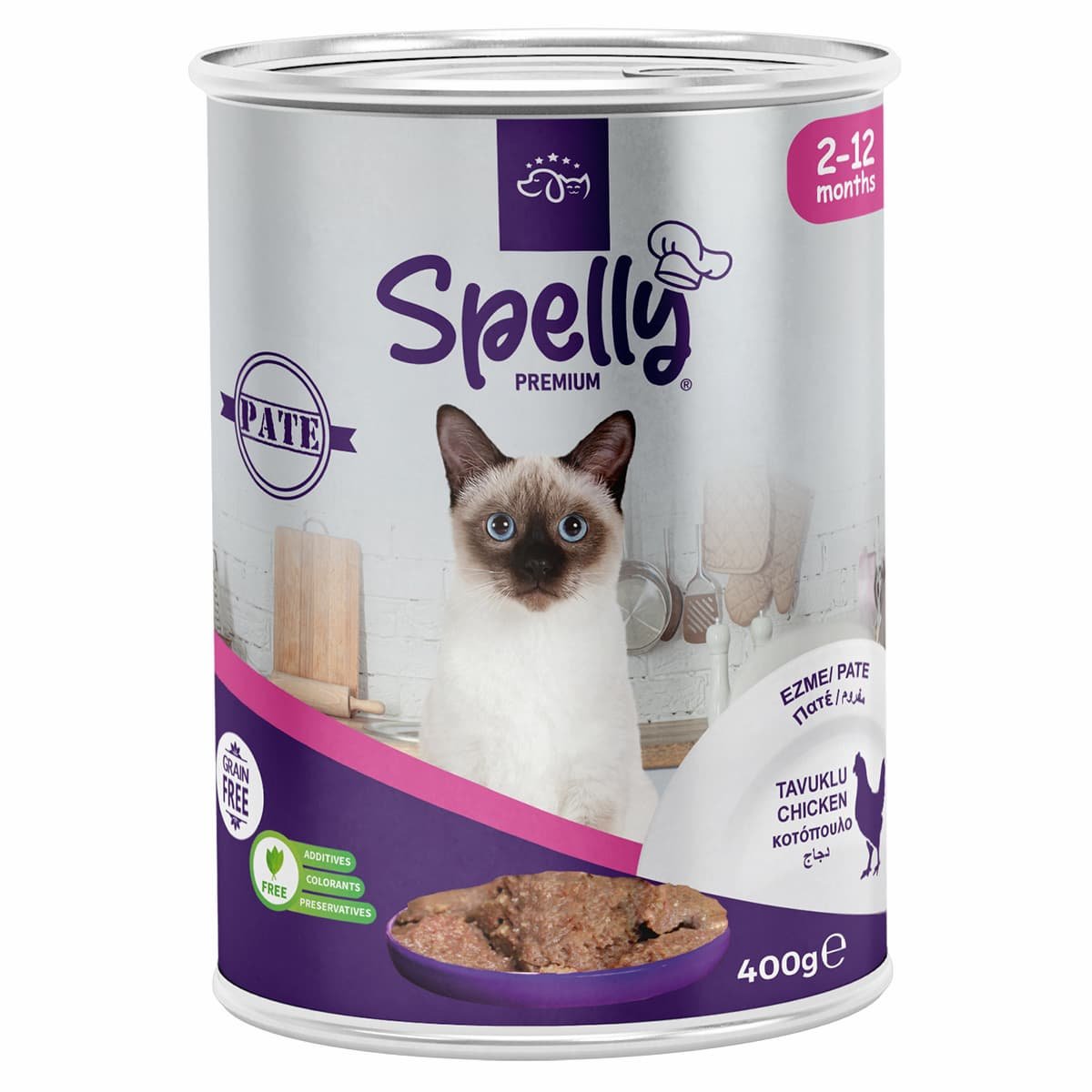 spelly-pate-kitten-chicken-400 Spelly Premium Πατέ Κοτόπουλο για Γατάκια 400gr
